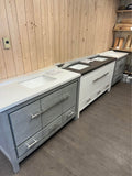 Riley 61" Vanity Combo Sea Salt Grey with White Quartz Top image 0
