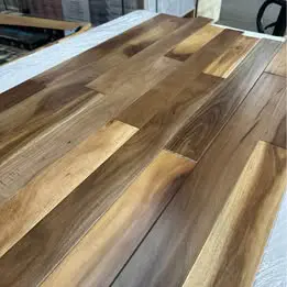 Wooden table with natural grain pattern.