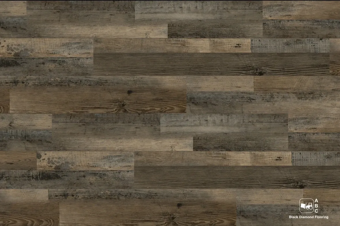 Rustic wooden floor with varied brown tones.